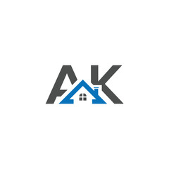 Initial letter ak Real Estate Letter ak Logo Design With a House Icon; 