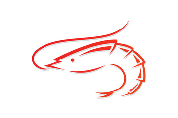 simple shrimp logo