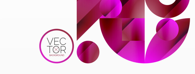 Circles and diverse shapes converge, fashioning contemporary backdrop igniting creativity. Design for digital designs, presentations, website banners, social media posts