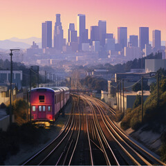 Obraz premium railway in the city