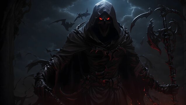 Grimm Reaper in a dark background