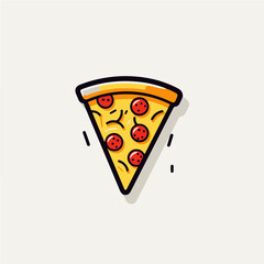 simple logo of slice pizza, vector art