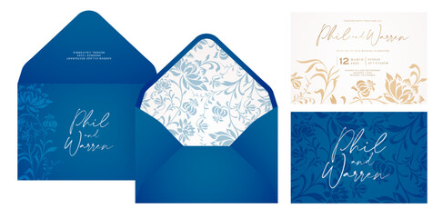 peony flower envelope Set of wedding invitation cards with floral ornament. Elegant template for laser cutting or plotter cutting, for greetings cards template, Stationery, Layout print material paper