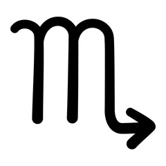 Scorpio zodiac sign icon. Vector simple black outline icon.