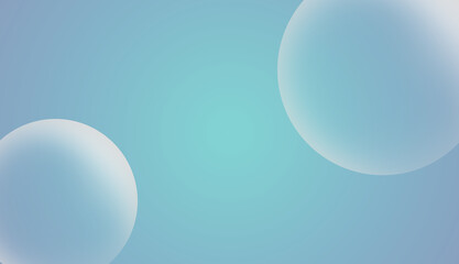 Floating Cyan Bubbles in light cyan minimal background for product and banner