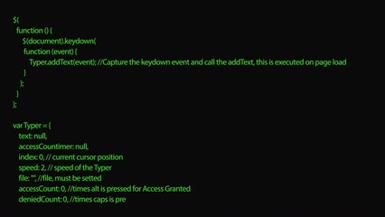 CGI video of green code text appearing on computer screen, hacker attack or coding process design