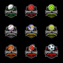 sport badge collection vector graphic template illustration set for sport club.