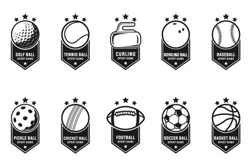 sport banner collection vector graphic template with ribbon tag illustration set for sport club. - obrazy, fototapety, plakaty