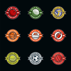 sport badge collection vector graphic template illustration set for sport club.