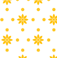 Raamstickers Digital png illustration of rows of yellow flowers on transparent background © vectorfusionart