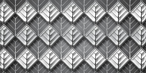 Obraz premium Stainless Steel Seamless geometric pattern background with Card Board Style Effect 