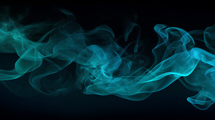 Abstract blue smoke on black backgrounds
