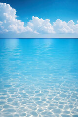 Obraz premium Blue sky with white clouds over the sea. Summer vacation background.