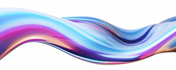 Abstract iridescent shape, 3d render, Generative AI