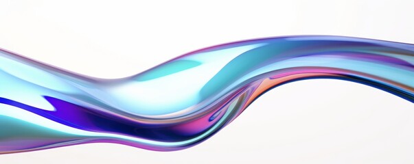 Abstract iridescent shape, 3d render, Generative AI