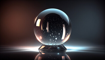 Magic crystal ball of Illustration, reflecting the light around, background, Ai generated image - obrazy, fototapety, plakaty