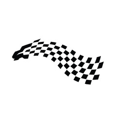 racing flag with checkered head horse flag