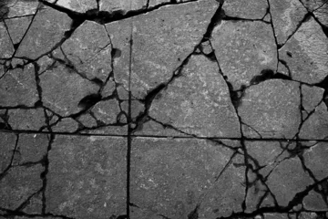 Tuinposter Crack asphalt road surface background. © r_tee