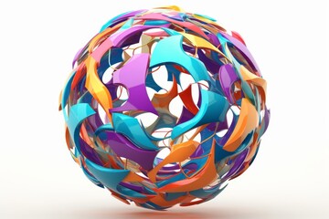 Abstract colorful sphere, 3d render, Generative AI