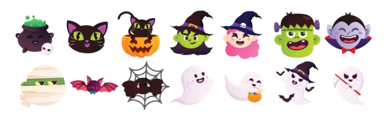 Fotobehang Full Funny Little Monster   Cute Halloween Pack © vectorclans
