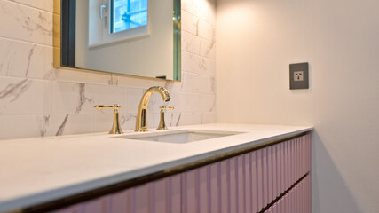 It feels like a bathroom in a hotel decorated with soft lights