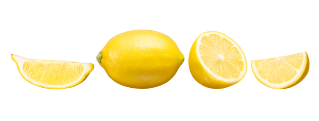 様々な形にカットしたレモン