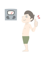 ダイエット　痩せる　男性　体重計　セット素材