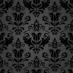 Classic seamless pattern. Damask orient dark ornament. Classic vintage background. Orient ornament for fabric, wallpapers and packaging