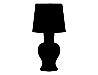 Obraz premium Lamp silhouette vector art white background