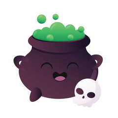 Poison in Cauldron With Skull Playful | Halloween Sticker