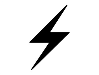 Lightning bolt silhouette vector art white background