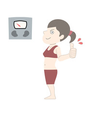 ダイエット　痩せる　女性　体重計　セット素材