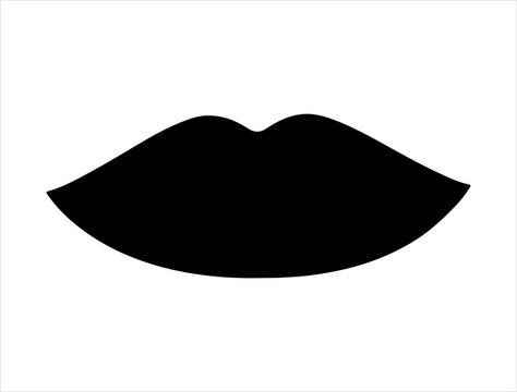 Lips silhouette vector art white background