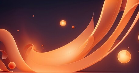 Illustrate an abstract background with wavy vectors and radiant particles