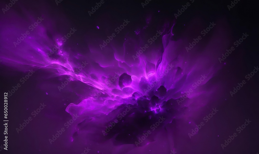 Wall mural visualize a dark violet abstract background with an enchanting glow of particles