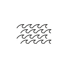 Ocean, sea waves vector illustration flat simple lines