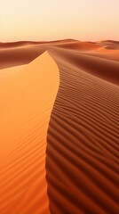 Fototapeta na wymiar A stunning desert landscape at sunset with majestic sand dunes
