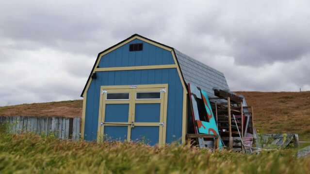 Blue Barn on Farm