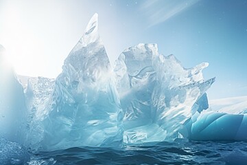 A massive iceberg adrift in the vast ocean