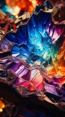A vibrant and colorful glass artwork up close - obrazy, fototapety, plakaty