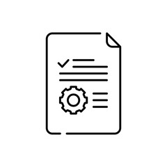 Time management project management icon with black outline. time, business, management, clock, watch, hour, concept. Vector illustration