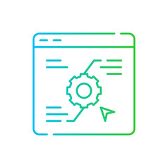Communication project management icon with blue and green gradient outline. communication, business, connection, information, concept, network, chat. Vector illustration