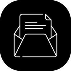 Email project management icon with black filled line outline. email, web, mail, message, internet, business, communication. Vector illustration