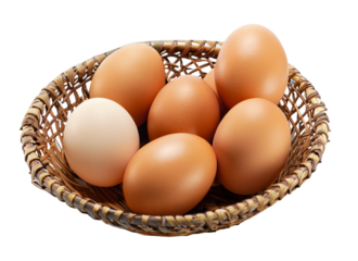 Eggs In Basket On Transparent Background Png