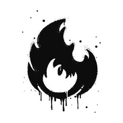 Spray painted graffiti Fire flame icon. fire symbol. isolated on white background. vector illustration © Receh Lancar Jaya