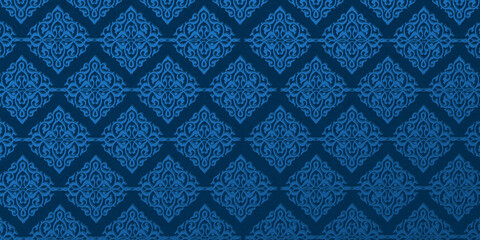 Blue color seamless geometric pattern background 