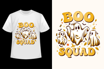 Boo Squad - Halloween t-shirt design template.