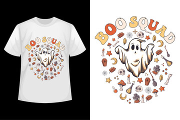 Boo Squad - Halloween t-shirt design template.