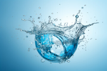 Splash of water. Clean and safe water is a limited water resource. Companies and government agencies related to water, including drinking water. Environment, ecology, SDGs and water concept