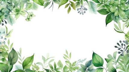A hand drawn wreath floral border and leaves Generative AI